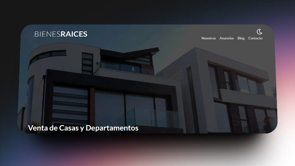 Captura de pantalla del proyecto Bienes Raices